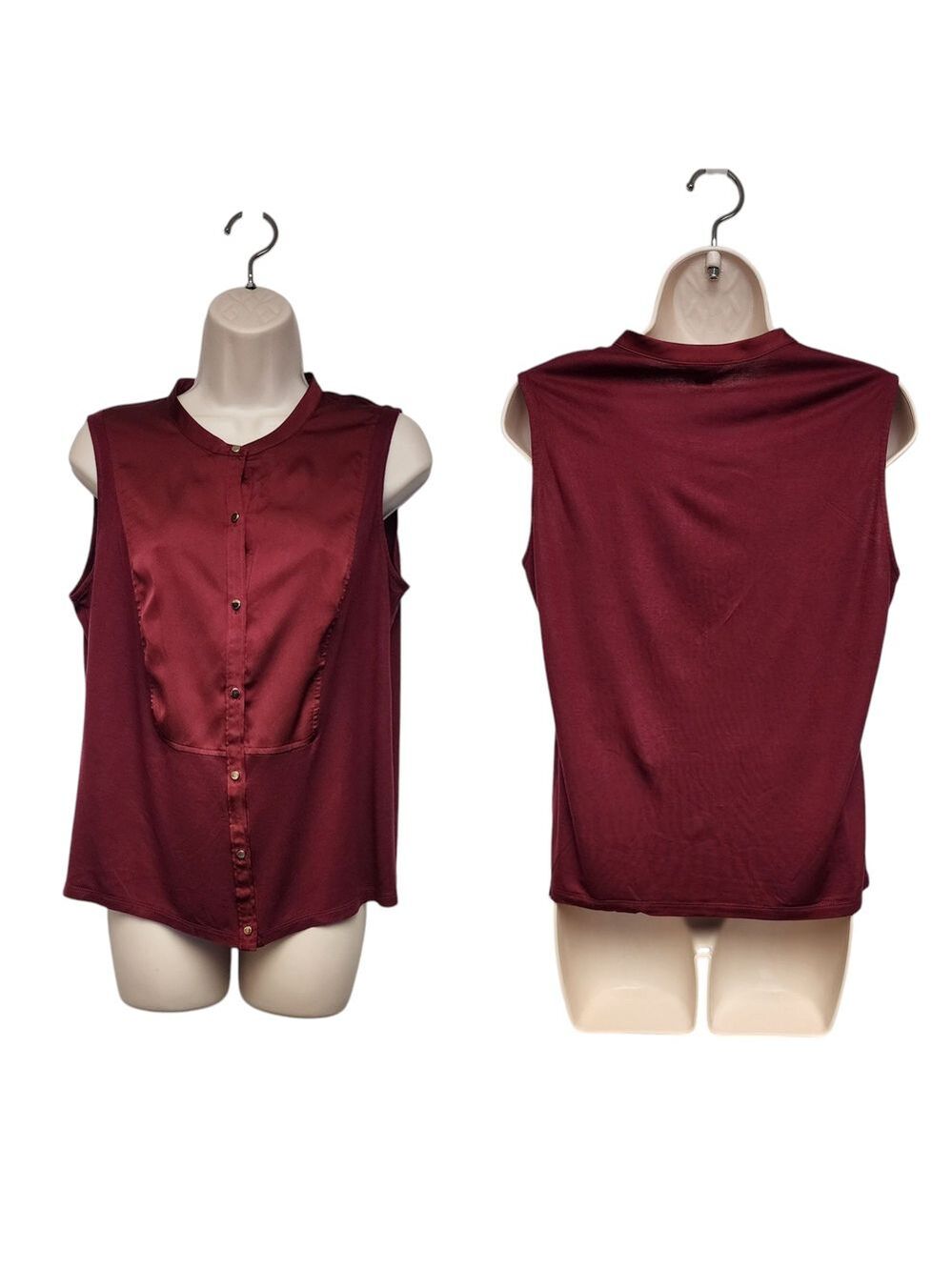 Ann Taylor Loft  Burgundy Sleeveless Top Blouse Size Medium